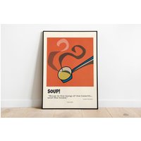 Suppen Poster, Retro Küchen Dekor, Pop Art Print, Food Mid Century Modern Foodie Geschenk, Kitchen von WarmAtHome