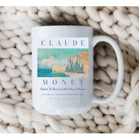 Claude Monet Becher Der Strand Und Die Falaise D'amont Kaffeetasse Impressionismus Künstler Vintage Classic Art Malerei von WarmandMuggyShop