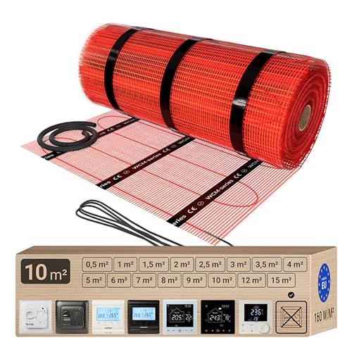 Warmcoin Elektrische Fußbodenheizung 10 m², 160 W/m² – Heizmatte für Laminat, Vinyl und Fliesen – Set ohne Thermostat, kompatibel mit allen Reglern und Smart-Home-Systemen Warmcoin Elektrische Fußbodenheizung 10 m², 160 W/m² – Heizmatte für Laminat, Vinyl und Fliesen – Set ohne Thermostat, kompatibel mit allen Reglern und Smart-Home-Systemen von Warmcoin