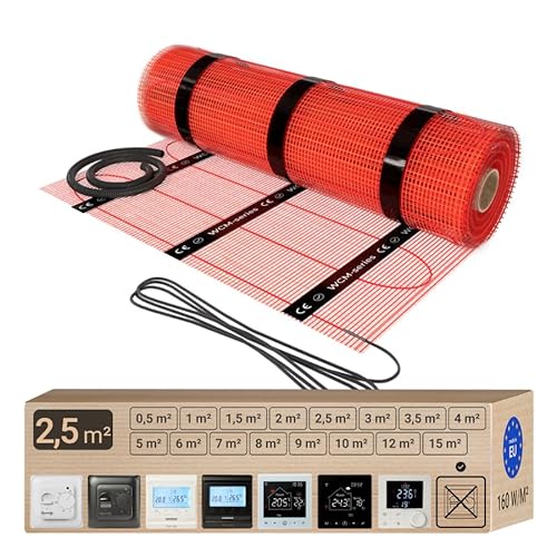 Warmcoin Elektrische Fußbodenheizung 2.5 m², 160 W/m² – Heizmatte für Laminat, Vinyl und Fliesen – Set ohne Thermostat, kompatibel mit allen Reglern und Smart-Home-Systemen Warmcoin Elektrische Fußbodenheizung 2.5 m², 160 W/m² – Heizmatte für Laminat, Vinyl und Fliesen – Set ohne Thermostat, kompatibel mit allen Reglern und Smart-Home-Systemen von Warmcoin