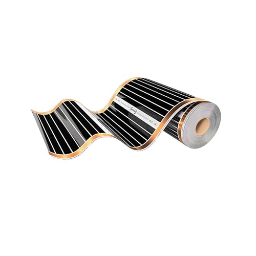 Warmcoin™ Infrarot Heizfolie, elektrische Fußbodenheizung, 100 cm, Set, 220 W/qm mit und ohne Thermostat (Ohne Thermostat, 2 lm = 2m²) von Warmcoin