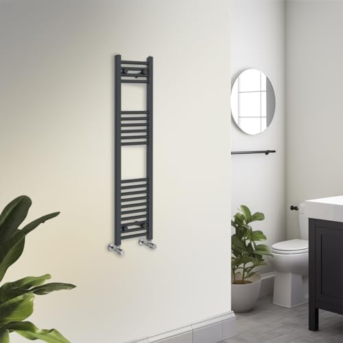 Warmehaus Handtuchheizkörper, 1200 x 300 mm, Grau, moderner Handtuchhalter für Badezimmer – gerade von Warmehaus