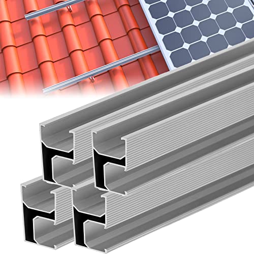 Solarmodul Halterung Aluprofil, Photovoltaik Montageschiene 1500mm 4 Set, Befestigung Solarmodul montageschiene, Dachhalterungen Solarmodule Schienen von Warmfay