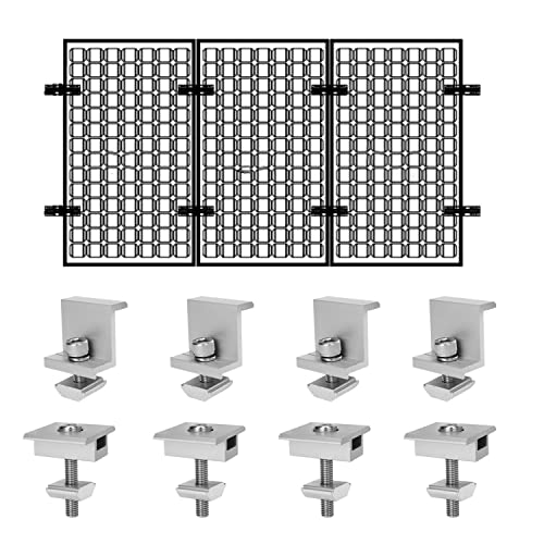 Solar Klemmen 35mm kit 4pcs Mittelklemmen und 4pcs Endklemmen,Solarmodul Halterung Kit,Photovoltaik-Halterungs kit,Solarpanel Klemmen zur Montage und Befestigung von pv Solarmodul von Warmfay