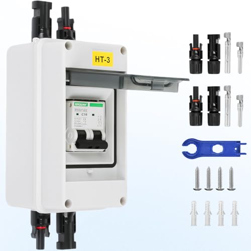 Warmfay DC Trennschalter PV Anlage Leitungsschutzschalter 16A 2 Polig, 12V-1000V DC Sicherungsautomat Mit Solarstecker, IP65 Wasserdicht Gehäuse für balkonkraftwerk Warmfay DC Trennschalter PV Anlage Leitungsschutzschalter 16A 2 Polig, 12V-1000V DC Sicherungsautomat Mit Solarstecker, IP65 Wasserdicht Gehäuse für balkonkraftwerk von Warmfay