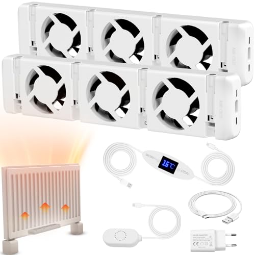 Warmfay Heizkörper Ventilator 3.0 Heizungsventilator, Smart Heizkörperverstärker zum Sparen von Energie und Heizkosten, Lauf Ruhig Wärmeableitungslüfter, Für Verschiedene Heizkörper (Duo Set) von Warmfay