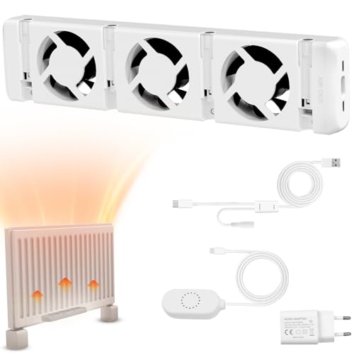 Warmfay Heizkörper Ventilator 3.0 Heizungsventilator, Sparen von Energie und Heizkosten, Lauf Ruhig Wärmeableitungslüfter, Für Verschiedene Heizkörper (Erweiterungs Set) von Warmfay