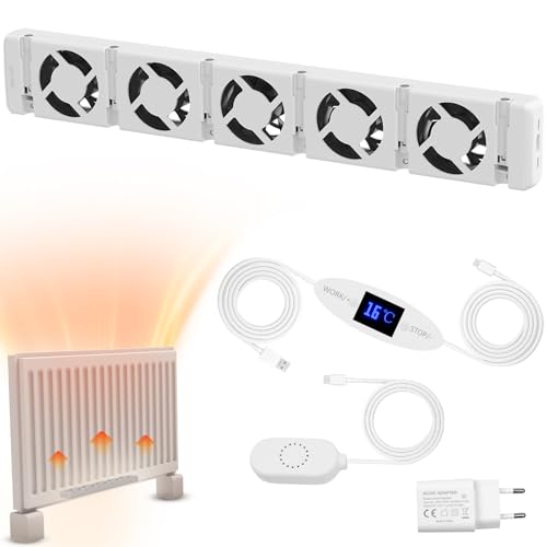 Warmfay Heizkörper Ventilator 5.0 Heizungsventilator, Smart Heizkörperverstärker zum Sparen von Energie und Heizkosten, Lauf Ruhig Wärmeableitungslüfter, Für Verschiedene Heizkörper (Mono Set) von Warmfay