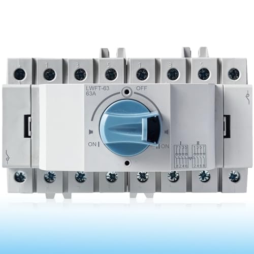 Warmfay Lastumschalter 4-Polig 63A für Hutschiene/Montageplatte, Transfer Schalter Umschalter bis 690V Warmfay Lastumschalter 4-Polig 63A für Hutschiene/Montageplatte, Transfer Schalter Umschalter bis 690V von Warmfay