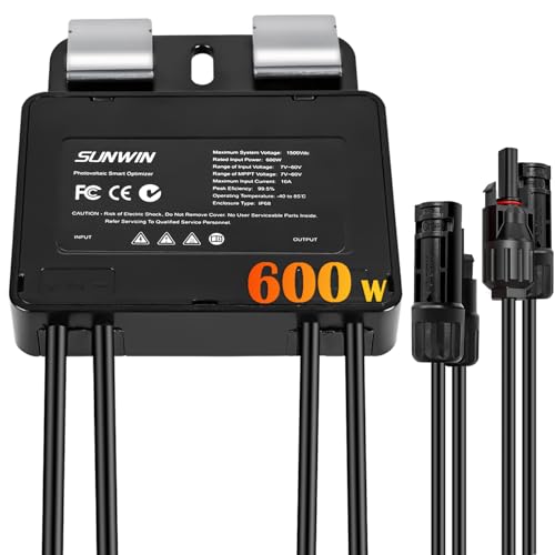 Warmfay Solar Optimierer 600W, Solarpanel MPPT-Leistungsoptimierer Max 1500V DC, MPPT Solarregler mit Solar Stecker, IP68 Wasserdicht Optimierer für Solarmodul Photovoltaik von Warmfay