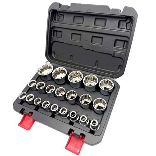 Warmfay Vielzahn Steckschlüssel Satz 1/2", 21tlg 8-36mm Zwölfkant 12 Kant Nusskasten Nuss Set, CV-Stahl Torx Stecknüsse System Universal Innensechskant Nuss Satz Warmfay Vielzahn Steckschlüssel Satz 1/2", 21tlg 8-36mm Zwölfkant 12 Kant Nusskasten Nuss Set, CV-Stahl Torx Stecknüsse System Universal Innensechskant Nuss Satz von Warmfay