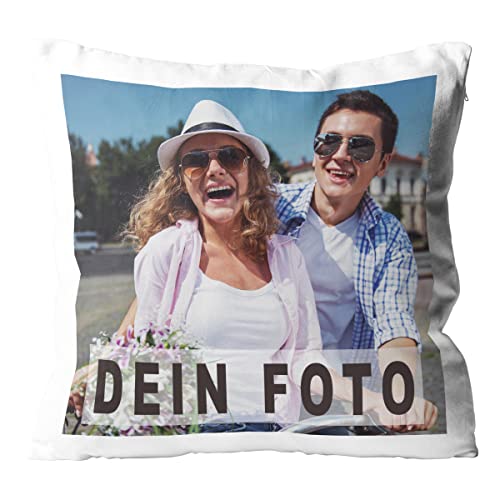 WarmherzIch Kissen mit Foto Bedruckt und personalisiert aus 100% Baumwolle mit Füllung – Fotokissen: eine wunderbare Geschenkidee mit Bild oder Grafik Bedruckt von WarmherzIch