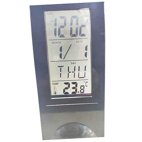 Warmhm Digitaler Wecker Mit LCD-Glas Temperaturkalender Einfache Schreibtischuhr Für Zuhause Büro Wohnzimmer Bett Arbeitszimmer Schwarz von Warmhm