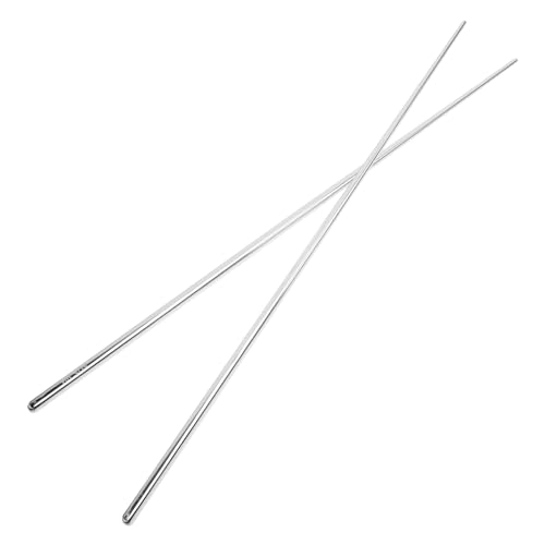 Warmhm 1 Paar Multifunktions-Dinner-Essstäbchen wiederverwendbar Essstäbchen lang kochen Party kompakte Essstäbchen zum Abendessen Spülmaschine sichere Essstäbchen Edelstahl 304 Silber von Warmhm