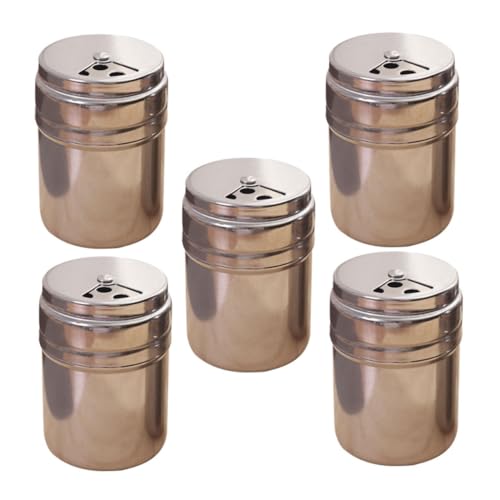 Warmhm 5 Stück Edelstahl Gewürzbehälter Luftdicht Mit Deckel Für Küche Und Grill Wiederverwendbar Staubgeschützt Multifunktional von Warmhm
