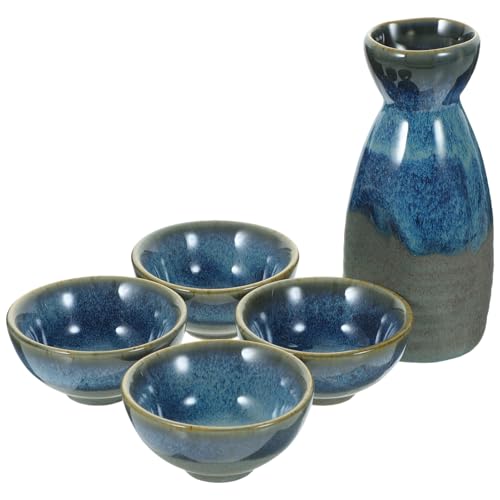 Warmhm 1 Satz Traditionelles Teiliges Sake Set Sake Karaffe und für Besondere Anlässe Stilvolle Tischdekoration für Freunde und Familie von Warmhm