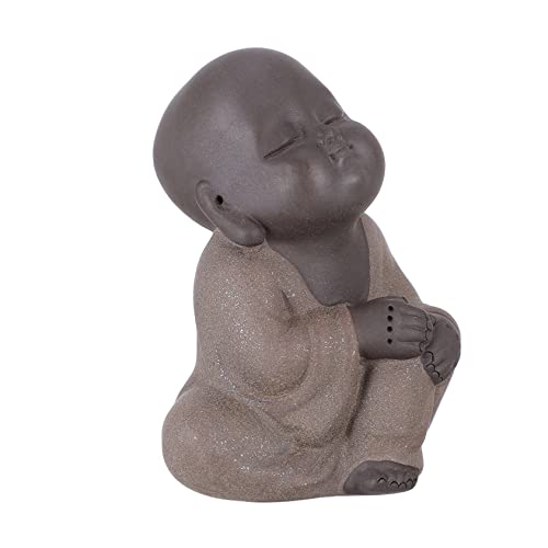 Warmhm 1stk Dekorative Ornamente Mini-Buddha-Figur Keramische Mönchspuppenverzierungen Chinesisches Teehaustier Buddha-skulptur Kleine Mönchsfigur Baby Keramik Tischdekoration Glücklich von Warmhm