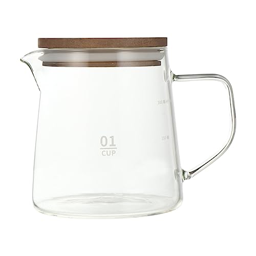 Warmhm 1 Stück Kaffeekanne, Glaskanne, Kaffeekaraffe mit Deckel, Durchsichtige Glasbecher Durchsichtiger Teekessel Teetasse mit Deckel Cappuccino Tassen Glasteekannen für Saft Tee Kaffee von Warmhm
