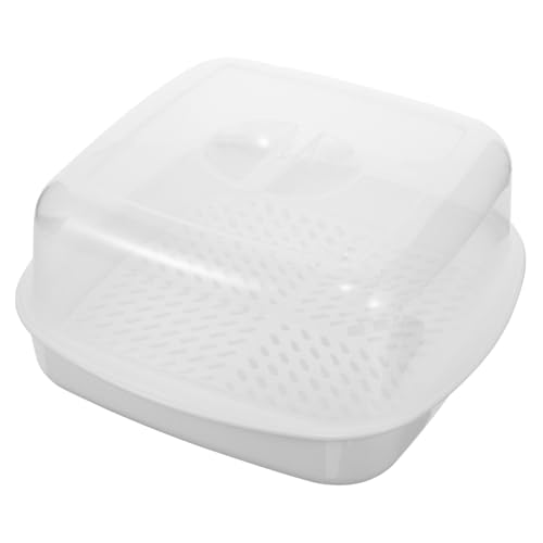 Warmhm 1 Stück Mikrowellen Dampfgarer Steamer Container für Dim Sum und Gemüse Weiß Multi Funktions Dampfgarer mit Deckel für Gleichmäßiges Dämpfen und Leicht zu Reinigen von Warmhm