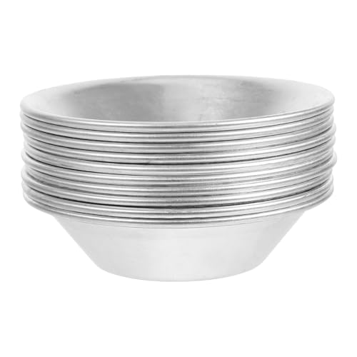 Warmhm 10 Stück Teiliges Aluminium Pudding und Eierkuchenformen Wiederverwendbare Mini Tart Pfannen für Vielseitiges Backen von Desserts für Familienbacken und Kreative Küchenerlebnisse von Warmhm