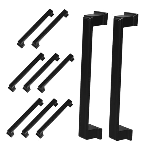 Warmhm 10 Stück Teiliges Schwarze Küchenmöbelgriffe aus Massivem Aluminiumlegierung Retro Stilvolle Schubladengriffe mit Glatten Kanten Passend für Küchenschränke Kommoden und Warmhm 10 Stück Teiliges Schwarze Küchenmöbelgriffe aus Massivem Aluminiumlegierung Retro Stilvolle Schubladengriffe mit Glatten Kanten Passend für Küchenschränke Kommoden und von Warmhm