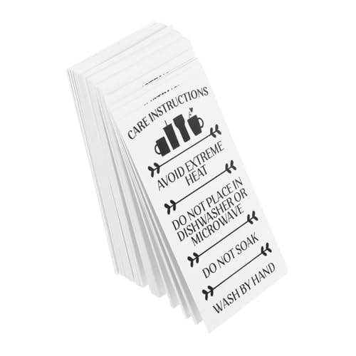 Warmhm 100 Stück Teiliges Papier Verpackungskarten mit Pflegeanleitung für Glasbecher und Trinkbecher Kleine Umweltfreundlich Strapazierfähiges Material für Kleine Unternehmen und Online von Warmhm