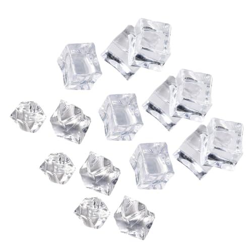 Warmhm 100st Simuliertes Eis Gefälschte Eis Blöcke Acryl-eiswürfel Zum Basteln Klar Gefälschte Eiswürfel Gefälschte Ice Cube Acryl Eiswürfel Simulation Ice Cube Weiß Kristall Glas Plastik von Warmhm