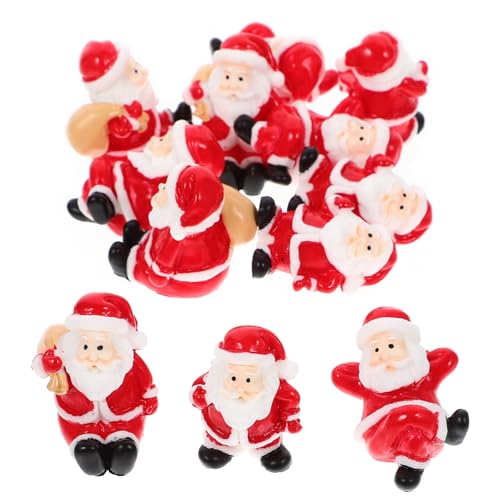 Warmhm 12 Mini-Weihnachts-Weihnachtsmann-Figuren Schöne Miniatur-Weihnachtsmann-Ornamente Weihnachtsfiguren Große Mikro-Landschaftsdekorationen (Gemischter Stil) von Warmhm