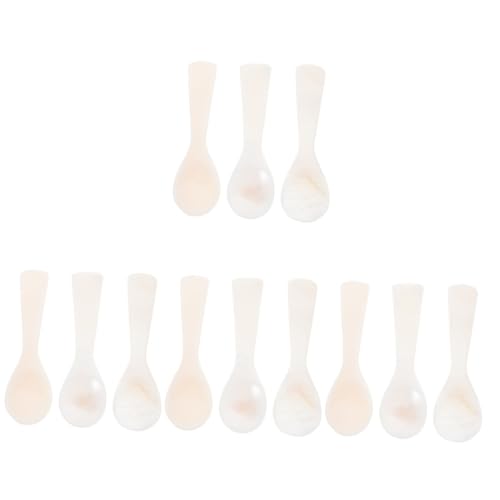 Warmhm 12 Stck. Teiliges Perlmutt Kaviar Löffel Handgefertigte Muschel Löffel Glatte Oberfläche Vielseitig Einsetzbar für Kaffee Dessert Suppe Spülmaschinengeeignet Langlebig und von Warmhm