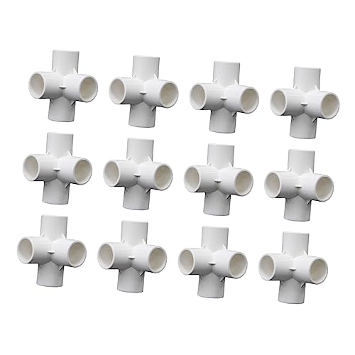 Warmhm 12 Stück PVC Fitting für Regalsysteme und Gewächshäuser Verbindungsstücke Langlebig und Leicht zu Installieren für Wasserleitungen und Rohrsysteme von Warmhm