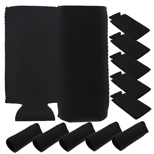 Warmhm 12 Stück Teiliges Schwarze Isolierhüllen für Getränkedosen Hitze und Kälteschützende Neopren Can Protector Sleeves Rutschfest Wiederverwendbar für Bierflaschen Partys Picknick und von Warmhm