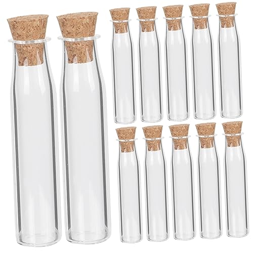 Warmhm 12st Zauberglas Mini-wunschflasche Wunschflaschen Glas Flasche Mit Korkverschluss Dekorative Gefäße Aus Glas Kleine Wunschflasche Miniglas Winzig Kleiner Behälter Holz Glasflasche von Warmhm