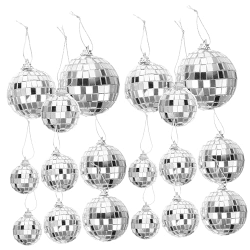 Warmhm 18 Stück Spiegel Disco Kugeln Hängende Weihnachtsbaum Dekorationen für Party Festlichkeiten Reflektierende Lichteffekte für Hochzeiten und Feiern von Warmhm
