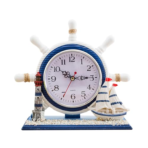 Warmhm 1stk Maritimen Stil Uhr Ornamente Im Ozean-Stil Wohnzimmerdekor Uhr Im Stille Uhr Das Mittelmeer Haushaltsuhr von Warmhm