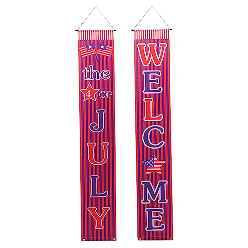 Warmhm 2 Paare Independence Day Porch Banner Polyester Tür Dekoration Langlebig Wetterfest Patriotisch für Innen Außen Party Fenster Wand Terrasse Warmhm 2 Paare Independence Day Porch Banner Polyester Tür Dekoration Langlebig Wetterfest Patriotisch für Innen Außen Party Fenster Wand Terrasse von Warmhm