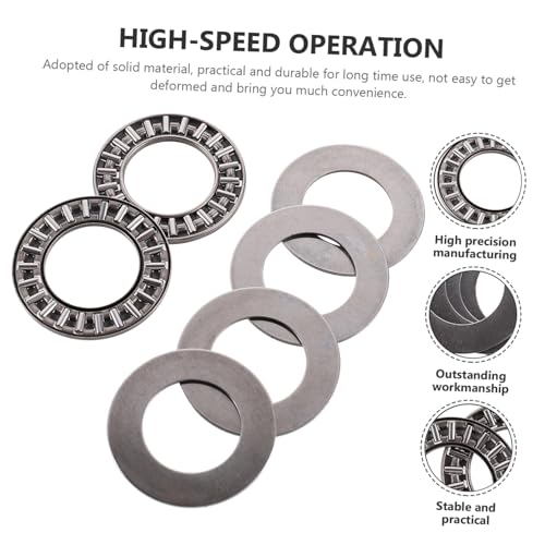 Warmhm 2 Sätze Axial Nadellager aus Kohlenstoffstahl Bohrung Außendurchmesser Dicke Einstellbare mit Unterlegscheiben für Maschinenpumpen Motoren von Warmhm