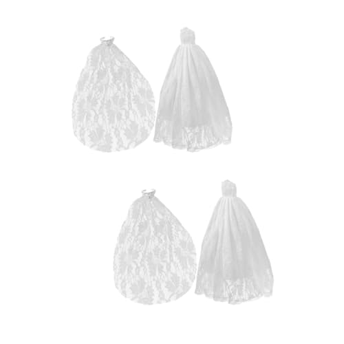 Warmhm 2 Sets Brautschleier Puppe Unsere Brautjungfern Partyrock Brautjungfer Hochzeitstag Brautkleid Material Ausgefallene Puppe Hochzeitskleid Traditionell Mädchen Puppenkleid Puppen von Warmhm