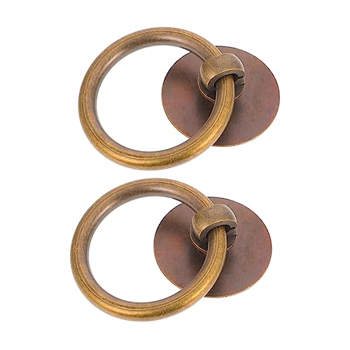Warmhm 2 Stück Antike Messing Ringgriffe für Möbel Vintage Schrank und Kommodenknöpfe für Kleiderschränke Antikem Finish Warmhm 2 Stück Antike Messing Ringgriffe für Möbel Vintage Schrank und Kommodenknöpfe für Kleiderschränke Antikem Finish von Warmhm