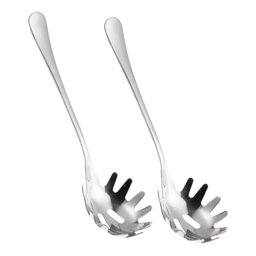Warmhm 2 Stück Edelstahl Spaghetti Löffel Pasta Nudelzange Robust für Küche und Restaurant Vielseitig zum Servieren und Abgießen Langlebig und Rostfrei Warmhm 2 Stück Edelstahl Spaghetti Löffel Pasta Nudelzange Robust für Küche und Restaurant Vielseitig zum Servieren und Abgießen Langlebig und Rostfrei von Warmhm
