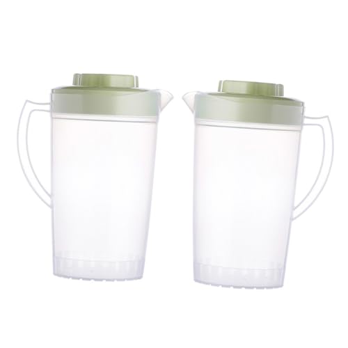 Warmhm 2 Stück Großer Wasserbehälter mit Deckel Transparenter Kaltwasserbehälter aus Hitzebeständigem Ergonomischer Griff Leicht zu Reinigen für Saft Getränke Kühlschrank Haushalt und von Warmhm