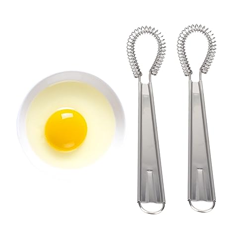 Warmhm 2 Stück Handmixer Manueller Rührer für Sahne Eier und Saucen Ergonomischer Schneebesen mit Kurzem Griff für Küche und Backen von Warmhm