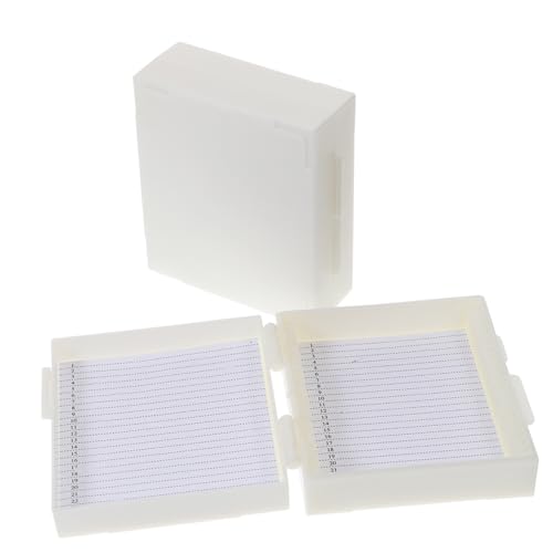 Warmhm 2 Stück Mikroskop objektträger Aufbewahrungsbox mit Nummerierten Fächern Abs Material Praktischer Multi Slots Slide Storage Container für Labor und Pathologie Zufällige Farbe von Warmhm