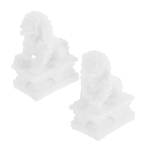 Warmhm 2 Stück Miniatur Chinesische Löwen skulptur aus Langlebigem Stein Hohe Feng Shui Dekofigur für Wohn Arbeitszimmer Stilvolle Tisch Regaldekoration ohne Kugel im Warmhm 2 Stück Miniatur Chinesische Löwen skulptur aus Langlebigem Stein Hohe Feng Shui Dekofigur für Wohn Arbeitszimmer Stilvolle Tisch Regaldekoration ohne Kugel im von Warmhm