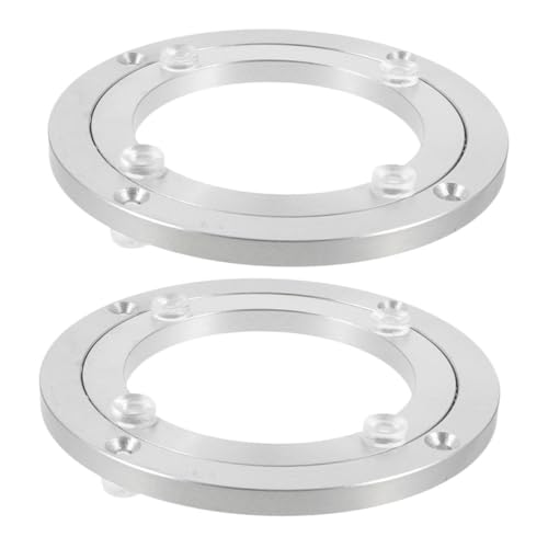 Warmhm 2 Stück Robuster Drehbarer Esstisch Drehteller Aluminiumlegierung Schwerlast Tischlager mit Leisem Geschmeidigem Lager für Servieren und Multifunktionale Nutzung von Warmhm