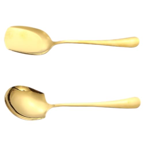 Warmhm 2 Stück Servierlöffel und Schaufel Teilig Langlebig und Großer Löffel mit Langem Griff für Buffet Restaurant Hotel und Haushalt Vielseitig für Snacks Salat Obst Leicht Tragbar von Warmhm