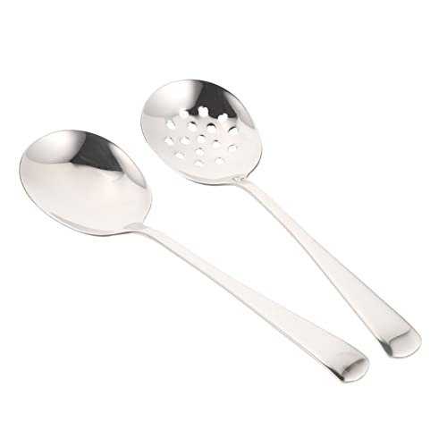 Warmhm 2 Stück Teiliges Ergonomisches Servierbesteck aus Edelstahl Wiederverwendbare Große Schöpflöffel mit Schlitzen Spülmaschinengeeignet Vielseitig für Obst Salate Snacks in Warmhm 2 Stück Teiliges Ergonomisches Servierbesteck aus Edelstahl Wiederverwendbare Große Schöpflöffel mit Schlitzen Spülmaschinengeeignet Vielseitig für Obst Salate Snacks in von Warmhm
