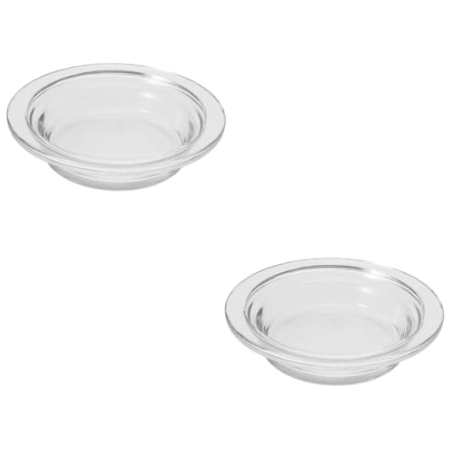 Warmhm 2 Stück Transparentes Wachsschmelztablett Rundes Aromalampe Zubehör Hitzebeständiger Ersatz Glasteller Vielseitig für Duftlampen und Kerzenwärmer Stabiles Aromatherapie Tablett von Warmhm