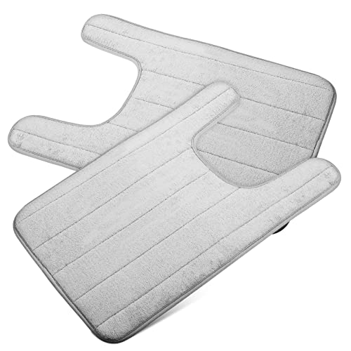 Warmhm 2 Stück U Förmige rutschfeste Badematte Super Saugfähiger Toilettenbodenmatte für Badezimmer und Dusche Maschinenwaschbar Warmhm 2 Stück U Förmige rutschfeste Badematte Super Saugfähiger Toilettenbodenmatte für Badezimmer und Dusche Maschinenwaschbar von Warmhm