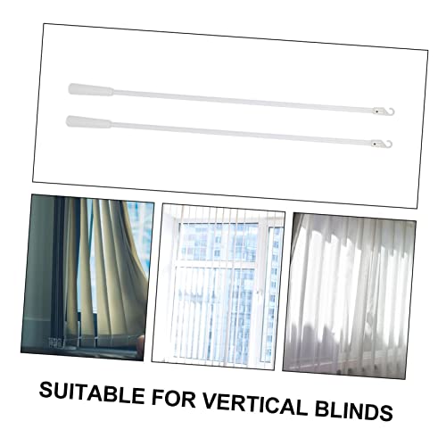 Warmhm 2 Stück Vertikale Jalousienstäbe Fiberglas Weiß mit Haken Stabile Vorhangstangen zum Einfachen Kippen und Ziehen Praktische Steuerung für Vertikale Lamellenjalousien von Warmhm