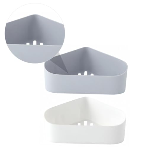 Warmhm 2 Stück Wandmontage Badregal Kunststoff Ablage Dreieck Eckregal Küchen Badezimmer Organizer Praktisch Ablauflöcher Modernes Schlichtes Design Weiß Warmhm 2 Stück Wandmontage Badregal Kunststoff Ablage Dreieck Eckregal Küchen Badezimmer Organizer Praktisch Ablauflöcher Modernes Schlichtes Design Weiß von Warmhm